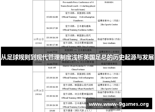 从足球规则到现代管理制度浅析英国足总的历史起源与发展